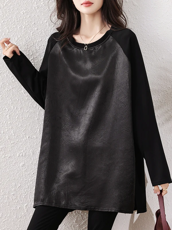 

Slimming Effect Loose Faionable Spring Autumn Korean Sle Women's irt Ele Personali plus Size Casual Inner Wear