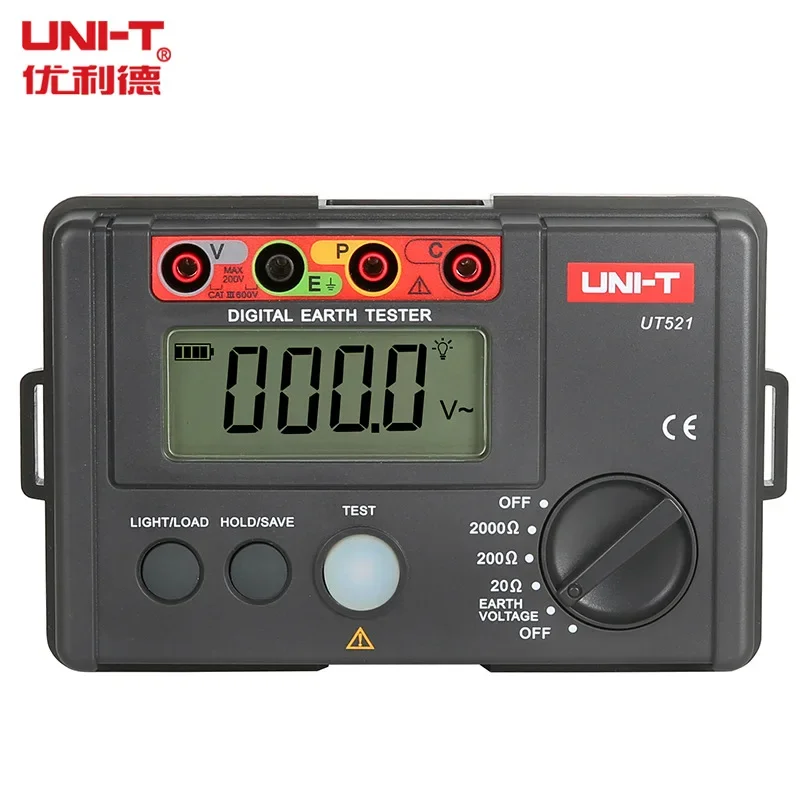 UNI-T UT521 UT522 Digital Grounding Resistance Tester, Loop High-precision Lightning Protection Grounding Resistance Tester