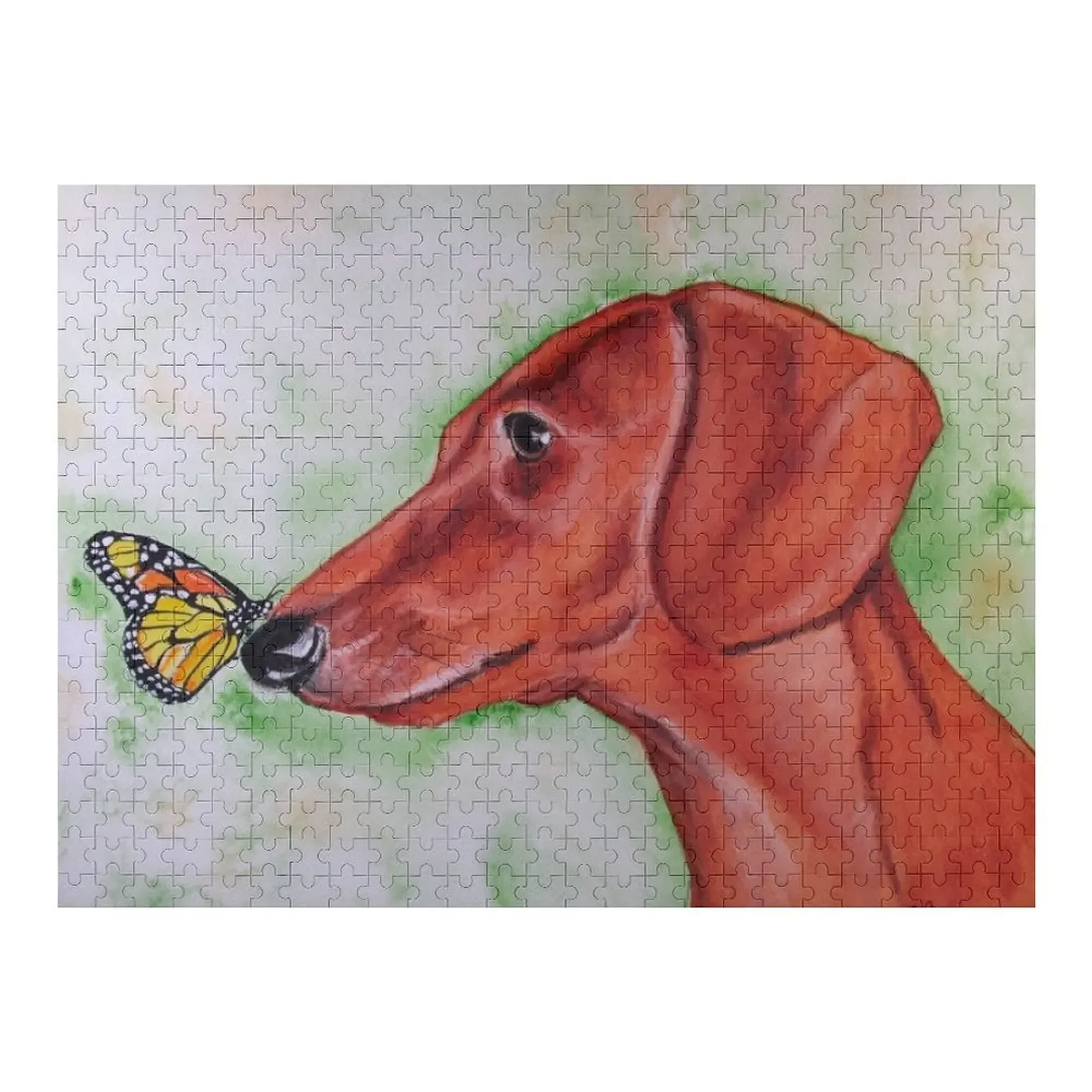 

Butterfly Kissed Dachshund Jigsaw Puzzle Customized Photo Customizeds For Kids Custom Child Gift Custom Wooden Gift Puzzle