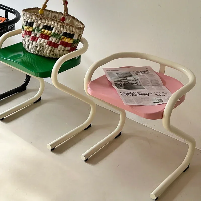 

For Click Antique Backless Dining Tables And Chairs, Steel Pipe Plastic Bauhaus Style Coffee Shop