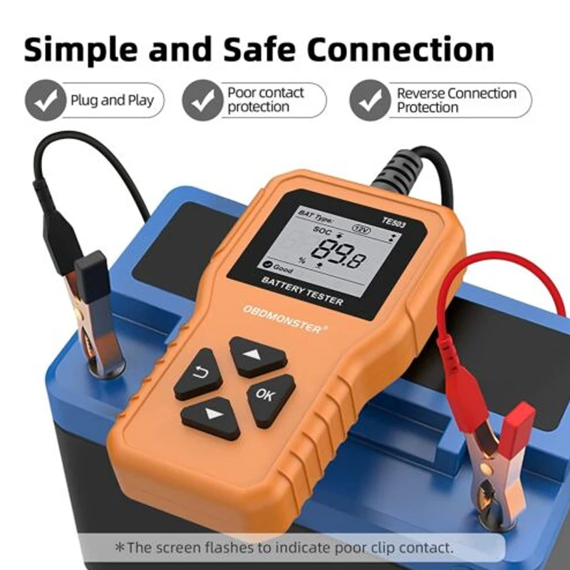 Car Battery Tester 100-2000 CCA Car Battery System Analyzer 6V 12V 24V Car Battery Tool BM550 Battery Testing Tool