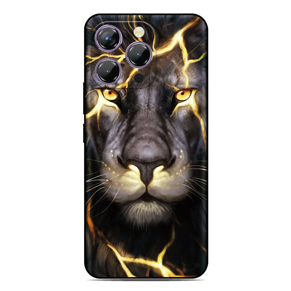 샤오미 14T 포코 C85 C65 X6 M7 C40 C71 F4 M4 레드미 15 15C 13C 12C 10C 4G A5 노트 13 프로 5G 폰 케이스용 라이온 로어 커버