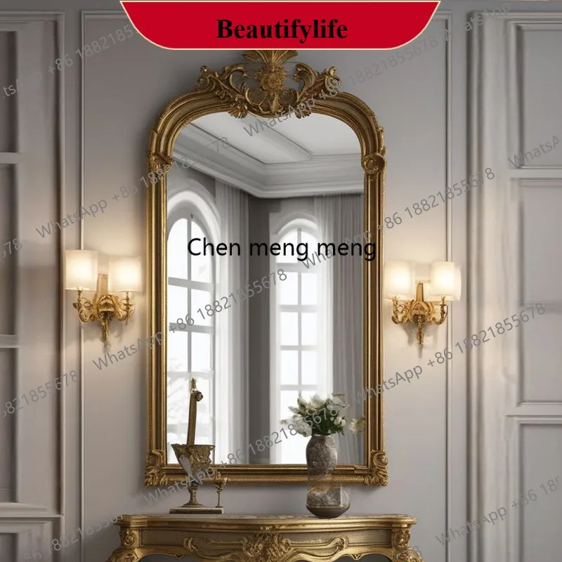 

A182 Customized large-size vanity mirror European vanity mirror retro entrance wall-mounted decorative mirror