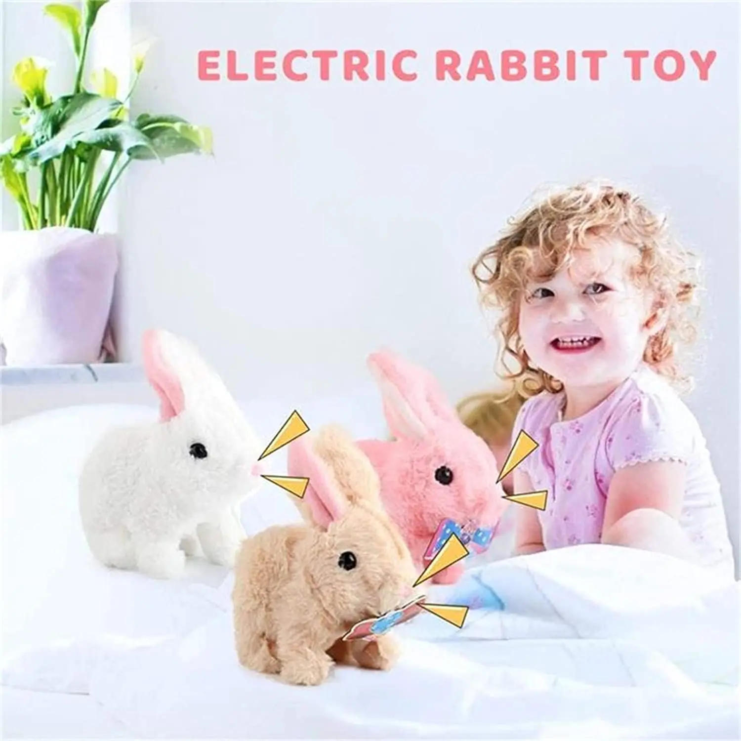 Bunny Toys Educational Interactive Toys Bunnies Can Walk and Talk, Easter Plush Stuffed Bunny Toy Walking Rabbit Educational Toy