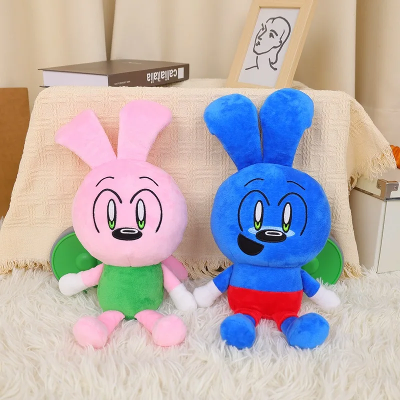 Riggy Plush Blue Pink Rabbit Doll Cute Plush Toy Children's Comfort  Cartoon Game Plushie Doll Soft Stuffed Anime Rabbit Dolls