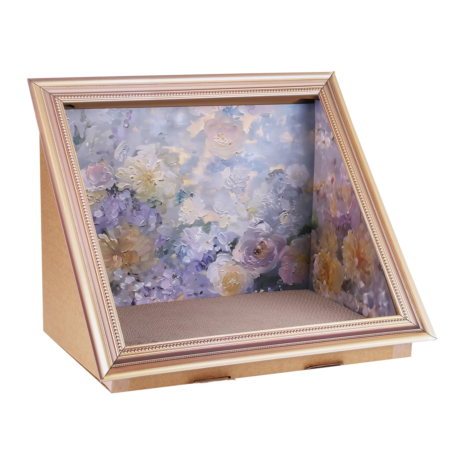 

3D-лежанка для кошек в форме треугольника, износостойкая когтеточка, дышащая картонная лежанка-фоторамка для декора гостиной и спальни