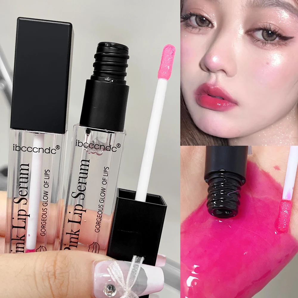 Neue Rosa Serum Lippenbalsam Glanz Anhaltende Verblassen Lip Linie Peeling Befeuchten Abgestorbene Haut Reparatur Lippen Pflege Pflegende Lippenstift Make-Up