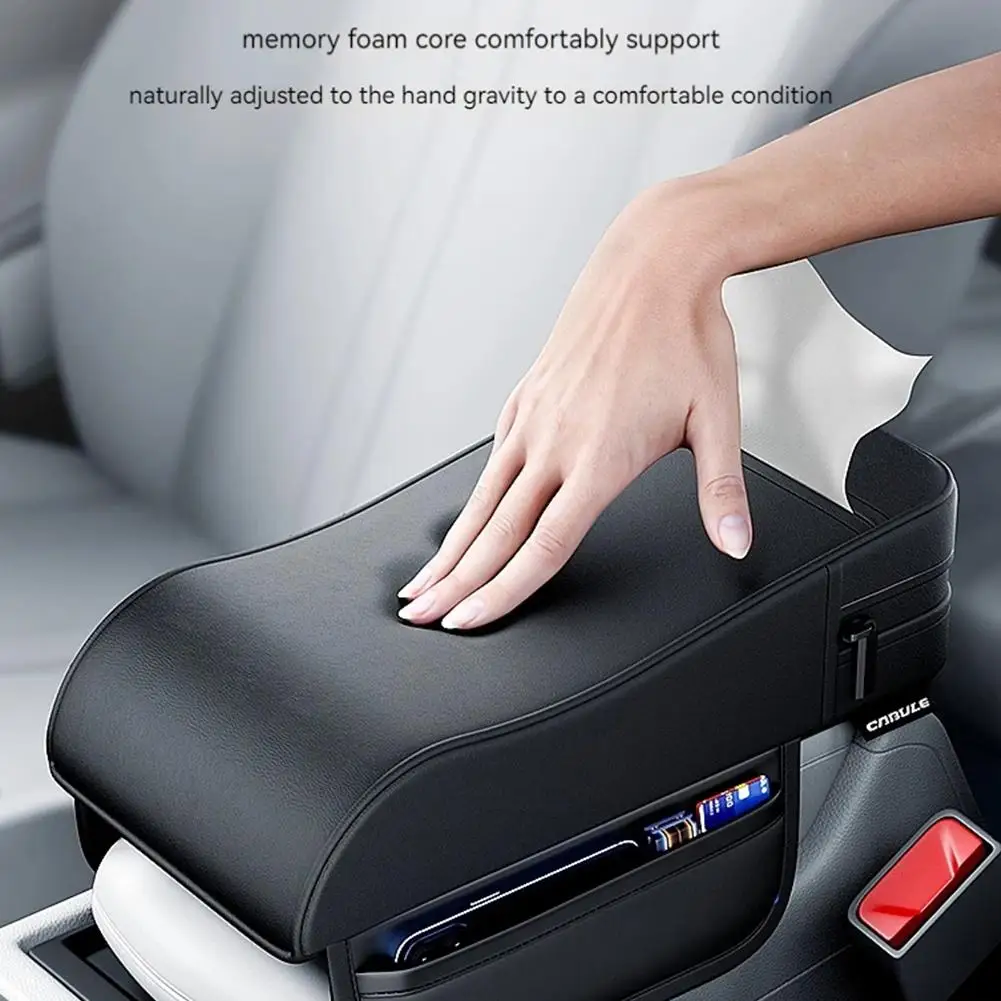 

Car Armrest Cushion Memory Cotton Added Soft Cushion Elbow Support Central Armrest Thickened Protective Storage Cushion Cus A9V5