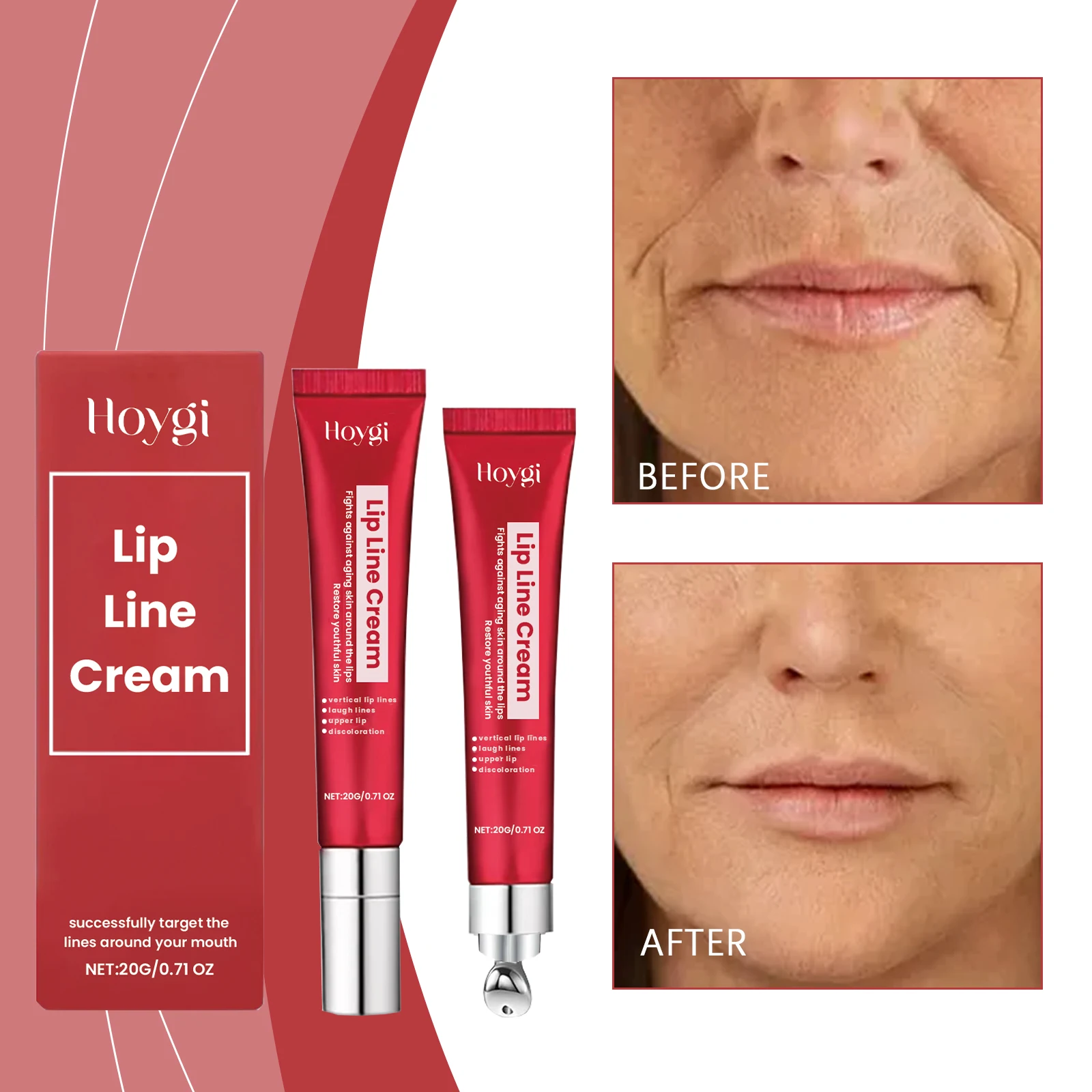 Crema per labbra - Trattamento antietà per linee della bocca e rughe - Crema levigante per contorno labbra, linee marionette e fumatori