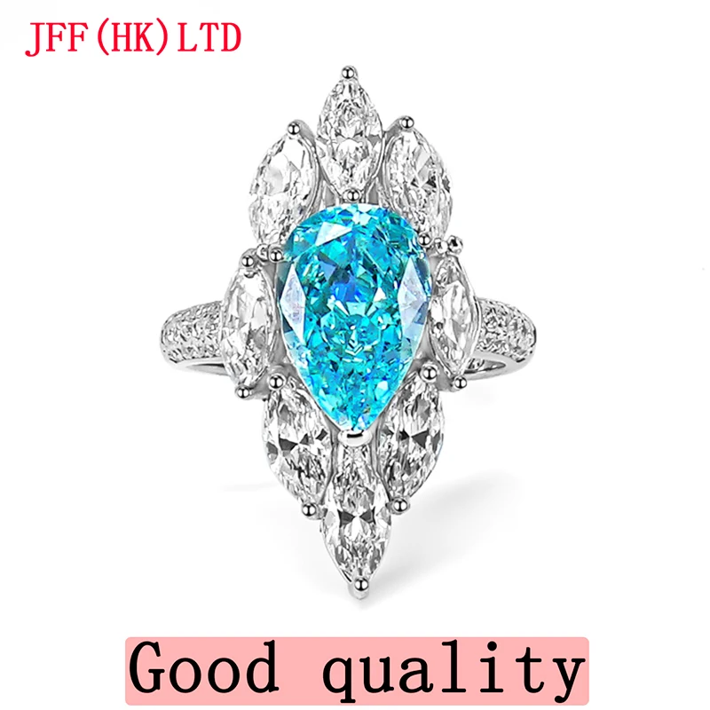 

Premium Colored Gemstone Ring Artificial Blue Gemstone 100% 18K gold 100% 9K gold ring