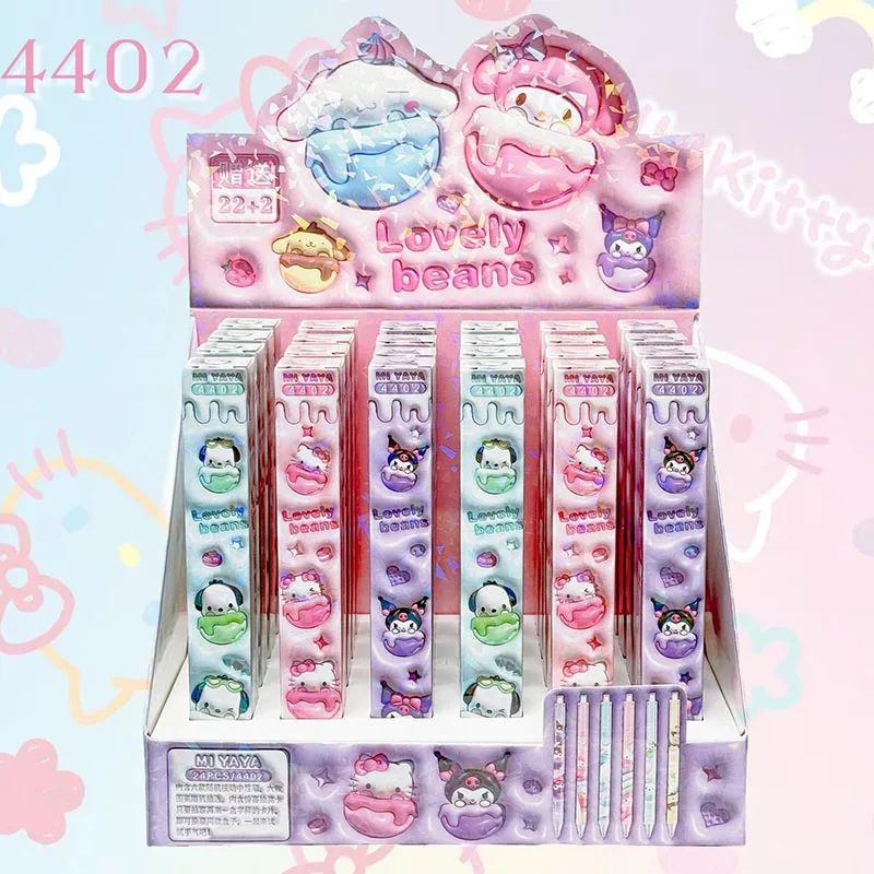 Imagem -02 - Sanrio Kawaii Animal Press Gel Pen Tinta Preta Bonito Canetas Neutras Brinde Promocional Escritório Material Escolar 0.5 mm 24 Pcs por Lote