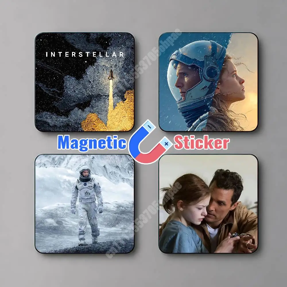 I-Interstellar-S Christopher Nolan Sci-Fi Magnetic Sticker Removable Fridge Decal for Metal Surfaces Magnet Label