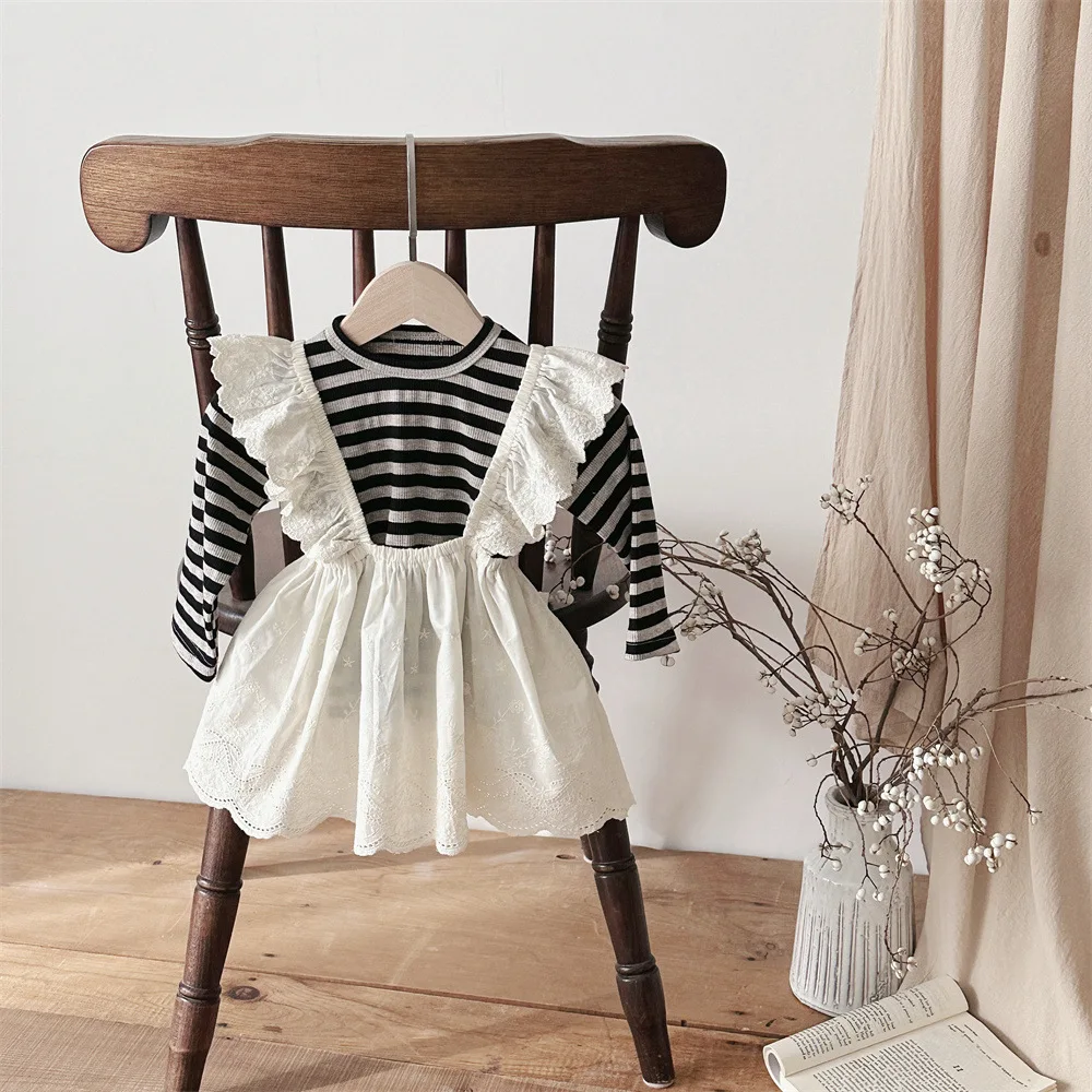 

2025 Spring New Baby Long Sleeve Striped T Shirts Infant Girls Cotton Soft Bottoming Shirts Versatile Toddler O-neck Tops