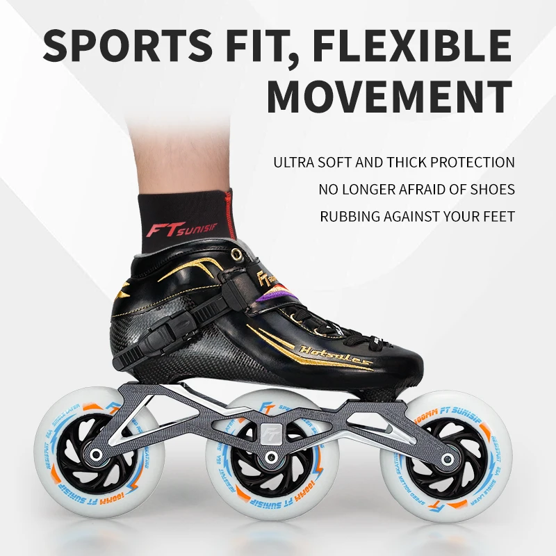 Original FTsunisif Speed Skates Anti-abrasion Sleeve 1 pair Inline Speed Skating Activities Anti-rub Foot Protector Sock 29to46