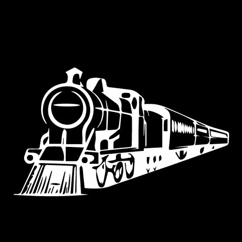 Dazzling Train Railway Original Cartoon Decals Car Window Decoration Personality Pvc Waterproof Decals Black/white, 18cm*11cm