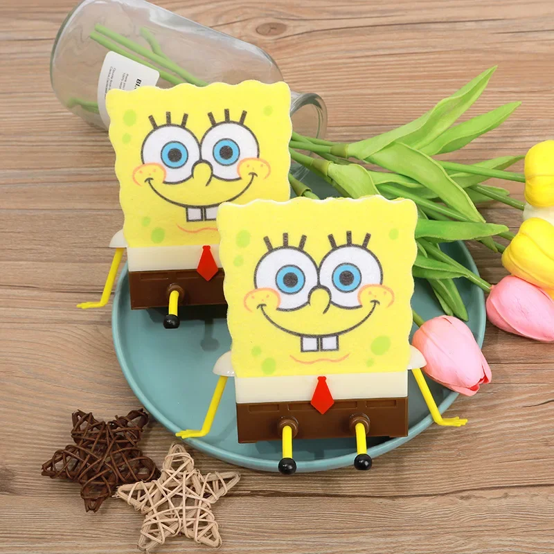 SpongeBob Sink Drain Rack Basket Sponge Holder Funny Kitchen Storage Cartoon Anime Cute Sink Rag Accessories Dishwashing Sponge