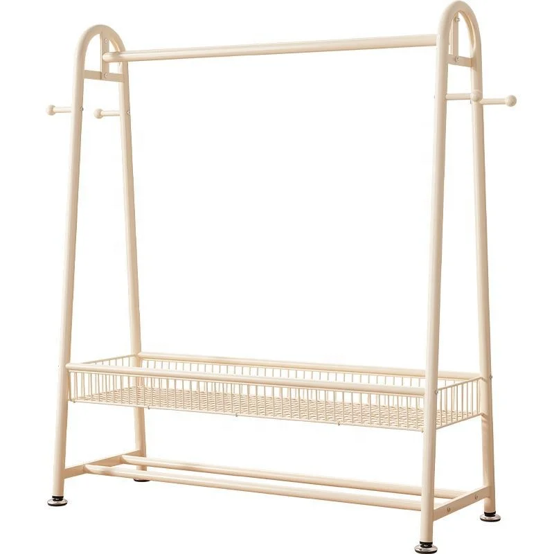 

Bedroom large capacity double anti-rust coat rack carbon steel hanger storage rack bag