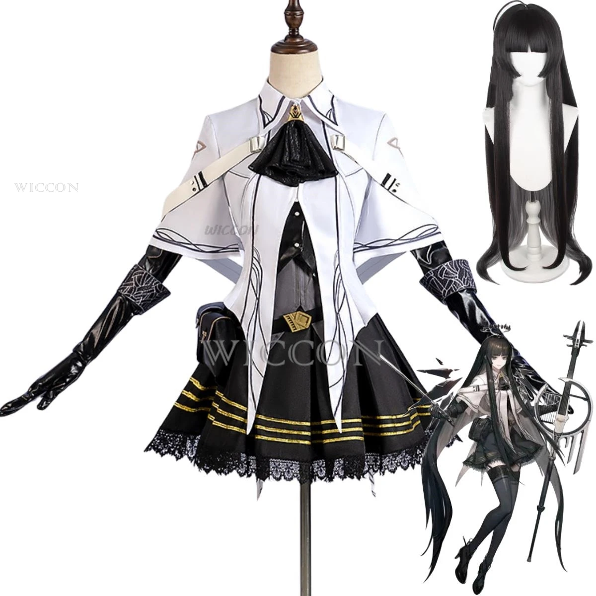 game Anime Arknights Revealing Arturia Cosplay Costume Wig Fighting Uniform Skirt Accessories Woman Sexy Masquerade Ball Suit