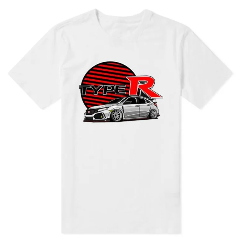 

Honda Men's and Women's T-shirt TYPER Honda CIVIC Racing Car T-shirt Summer Motorcycle Business Trend Riding Short Sleeves