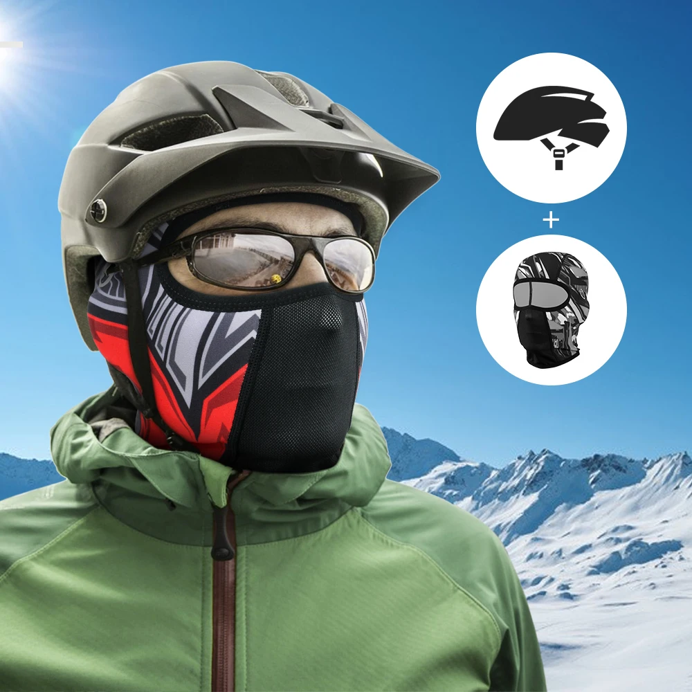 Sports Winter Warmer Fleece Balaclava Full Face Mask Ski Caps Running Hunting Hiking Cycling Snowboard Helmet Liner Scarf Men