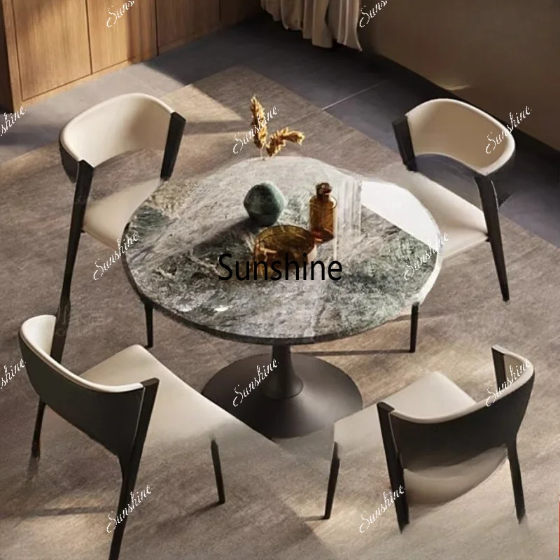 Round Luxury Dining Table Nordic Modern Small Designer Lounge Dining Table Center Service Mesas De Comedor Kitchen Furniture