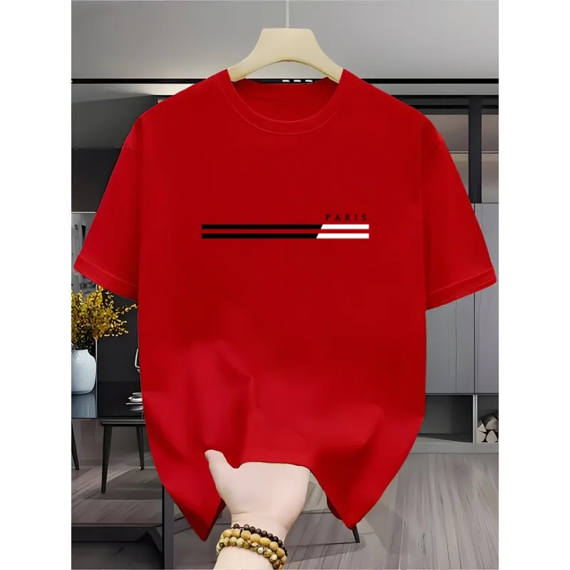 Men's Summer Round Neck T-shirt - close-up view