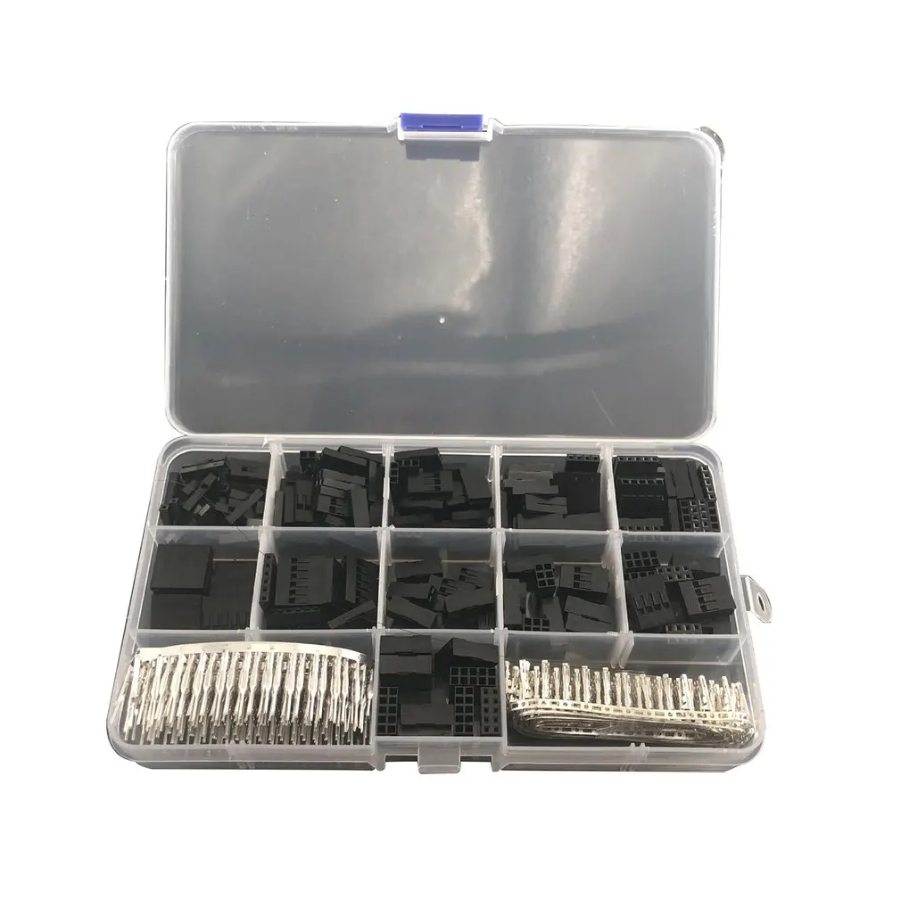 620pcs Dupont Connector 2.54mm Dupont Cable Jumper Wire Pin Header Housing Kit Male Crimp Pins+Female Pin Terminal Connector