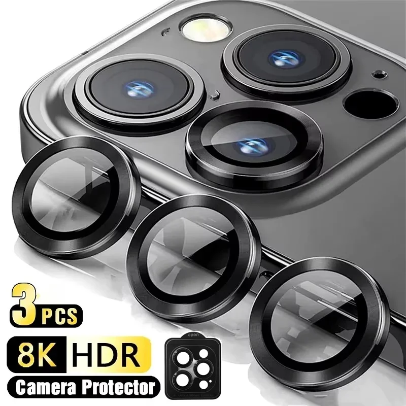 

Camera Lens Glass Protector For iPhone 17 Pro Max Air 14 15 13 11 12 16 Pro Max Mini Easy Installation Lens Metal Protector Ring