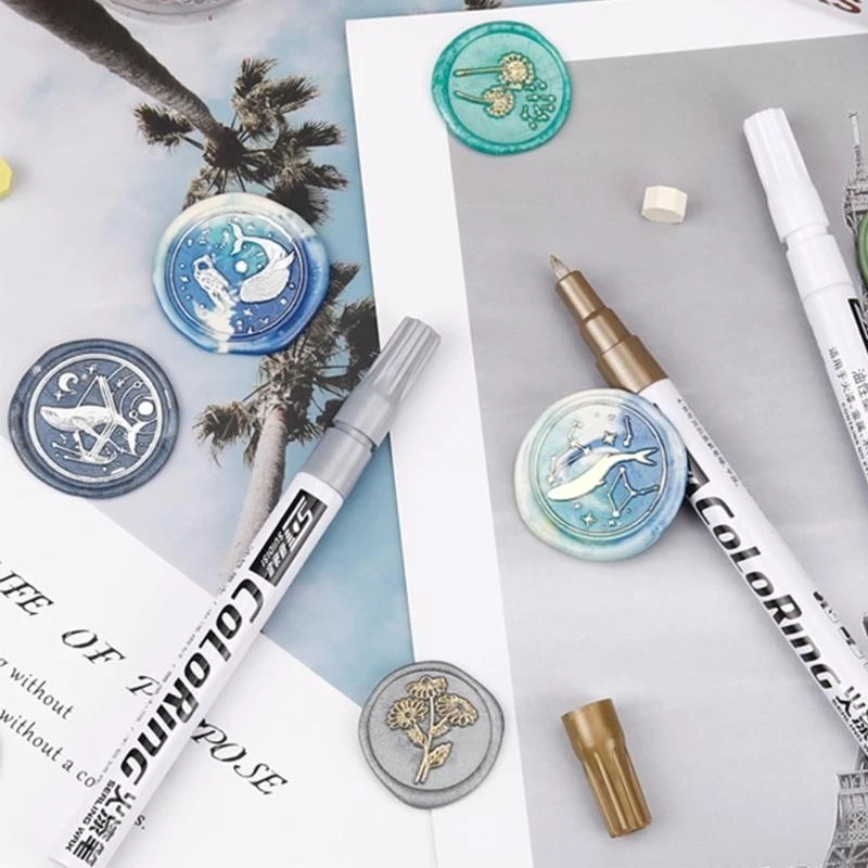 

Metallic Marker Color Pen Paint Seal Special Pen Wax Seal Pen Gift for Kid