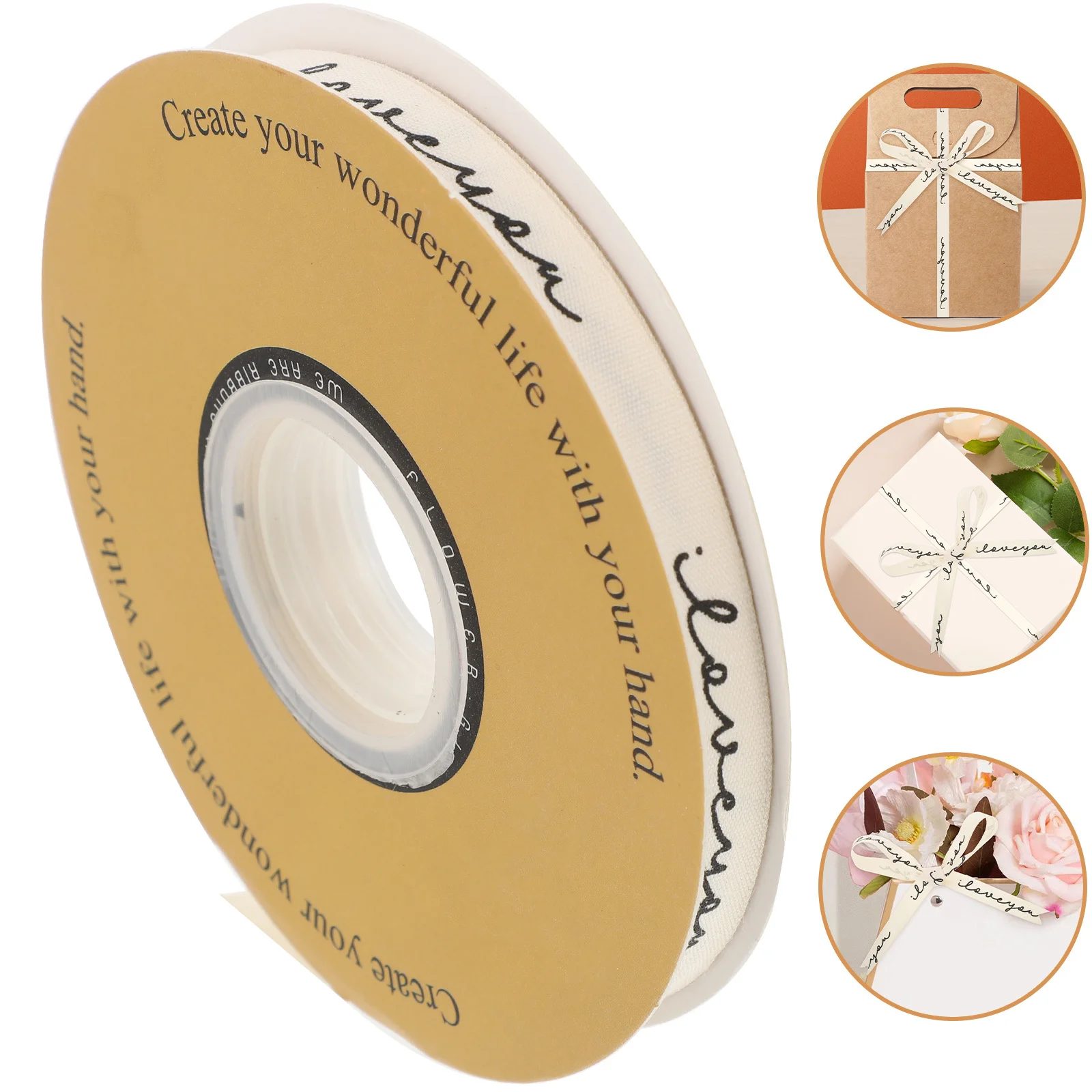 

1 Roll 50M Cuttable Gift Printing Ribbon Polyester Craft For Diy Wrapping Party Decor Holiday Present Packaging Festival