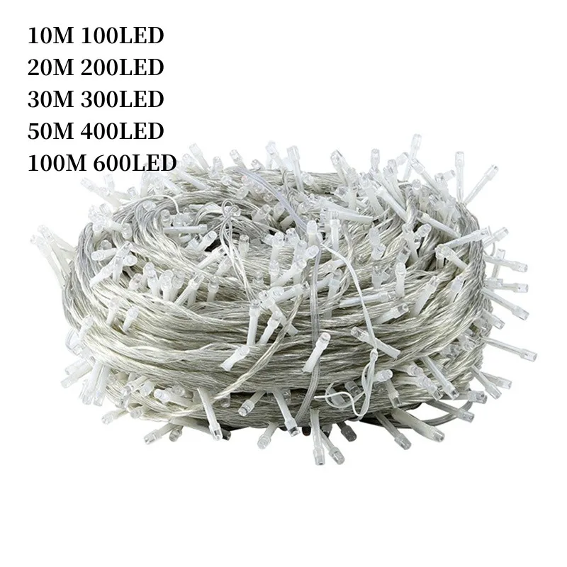 10M 20M 30M 50M 100M Christmas Garland ไฟ LED String Fairy Light Festoon โคมไฟกลางแจ้งโคมไฟตกแต่งสําหรับงานแต่งงาน