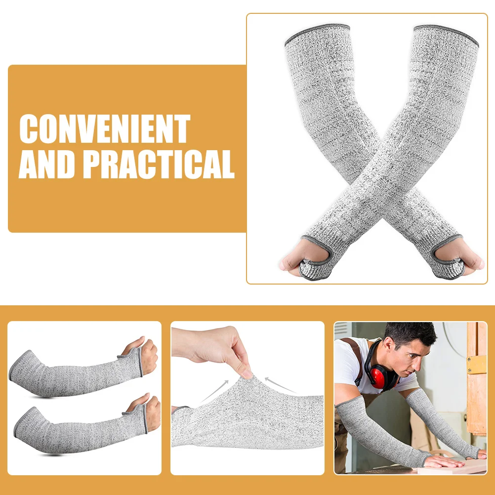 

2pcs 1 Pair Cut Resistant Arm Sleeves Protective Gardening Sleeve Guard With Thumb Hole Size L For Women Men Yard Kitchen Pet