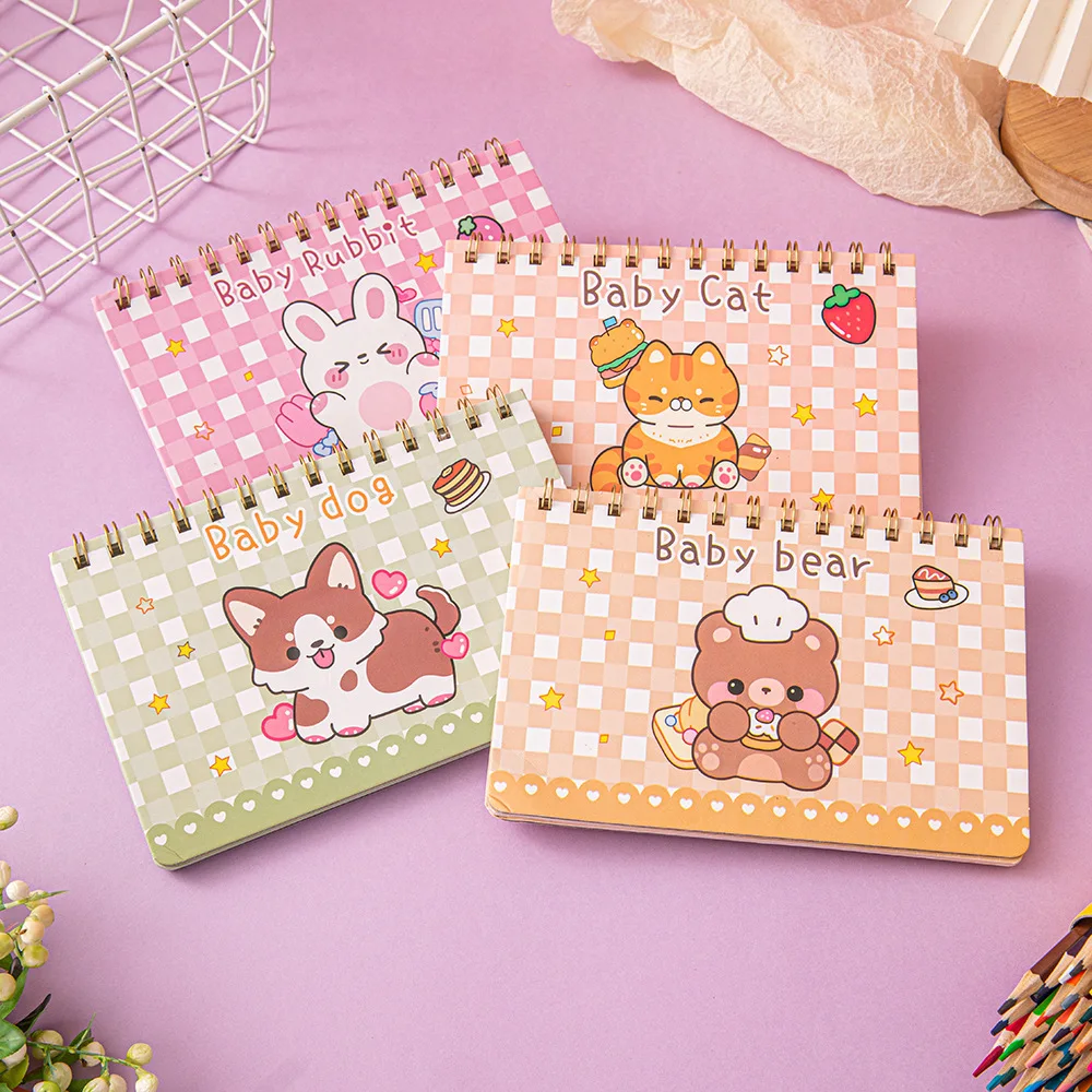Cute Cartoon Weekly Planner Notebook, Páginas Internas Coloridas, Programação Diária, Classe Estudantil, Portable Notepad Organizer, 50 Folhas