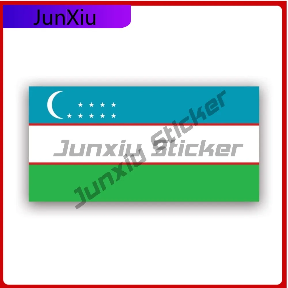 

Cartoon Uzbek Flag Sticker Decal American Made Uv Protected Uzbekistan Uzb Uz Stylish Sticker Weather Resistant Durable Ideal