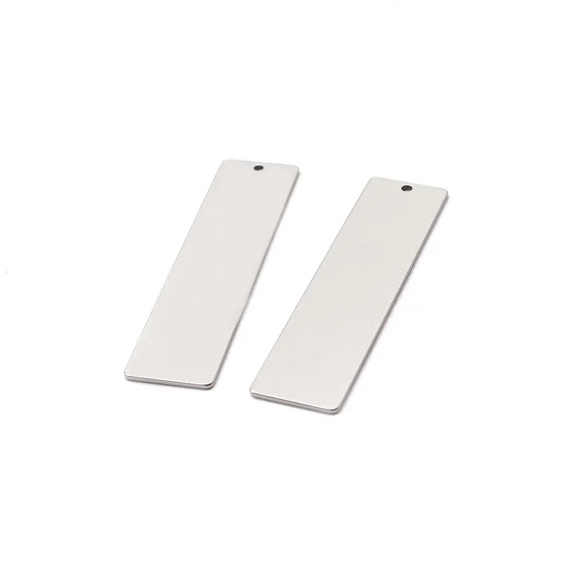 10 szt. Zawieszki do prostokąt ze stali nierdzewnej tłoczenia 12x50mm do grawerowania dla naszyjnik DIY akcesoria do wyrobu biżuterii bransoletek — zdjęcie 5