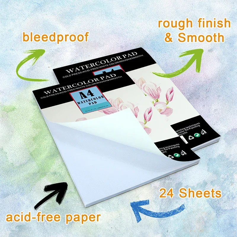 Watercolor Sketchbook 200g/m2 Water Color Drawing Paper Book Student Transfer Paper Papel Para Acuarela Art Supplies