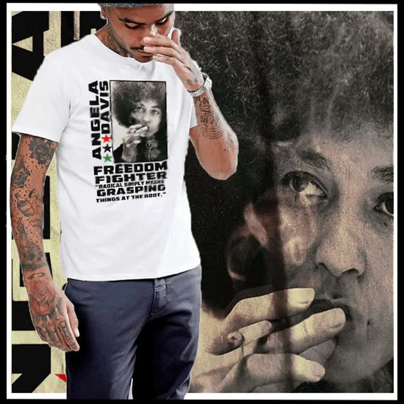 Camiseta del Mes de la Historia Negra Angela Davis Marcus Garvey Kemetic Stay Woke KOS