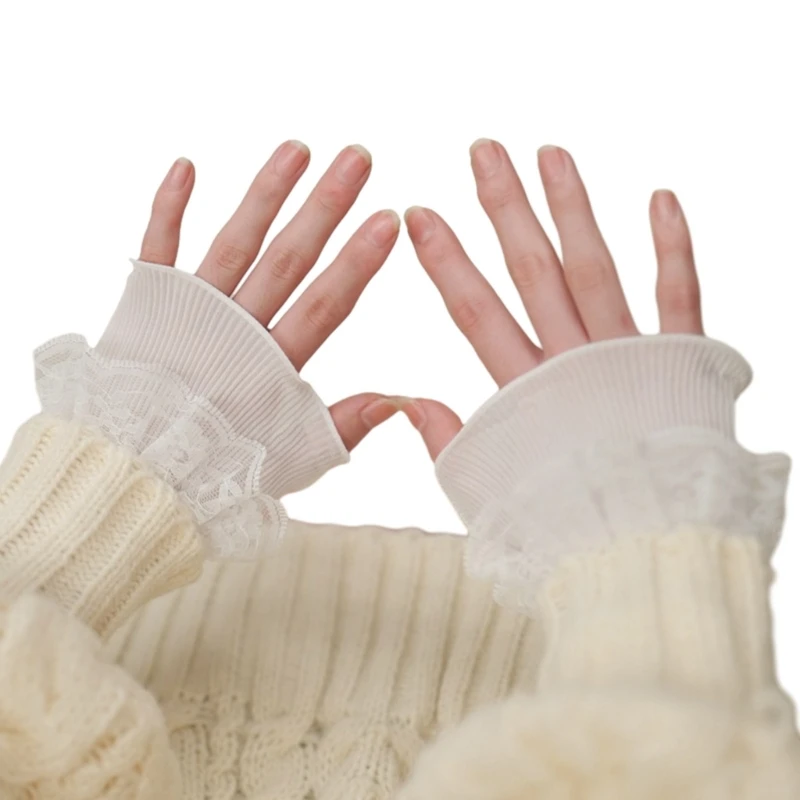 Wrist Cuffs for For Shirt Sweater False Sleeve Ornament Flared Ruffled Cuffs