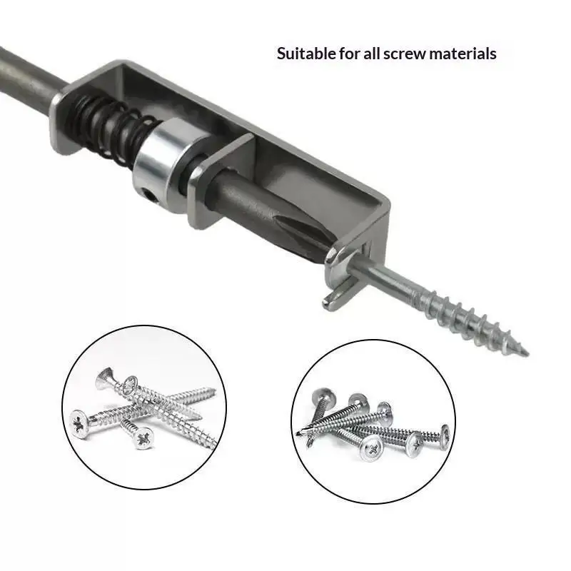 Hexagonal Shank Magnetic Screwdriver Head Fixed Drill Bit Universal Crosshead Power Tool Accessory Spring Type Positioning1/2PCS