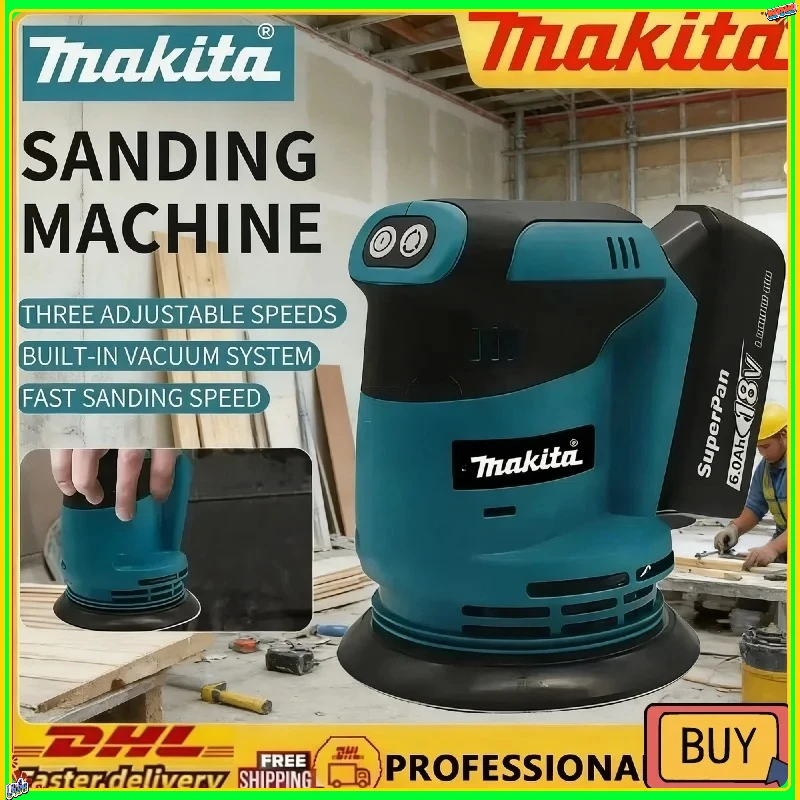 

Makita DBO180Z Cordless Rechargeable Disc Brushless Random Orbital Sander Woodworking Sanding Putty Polishing 18V Power Tool
