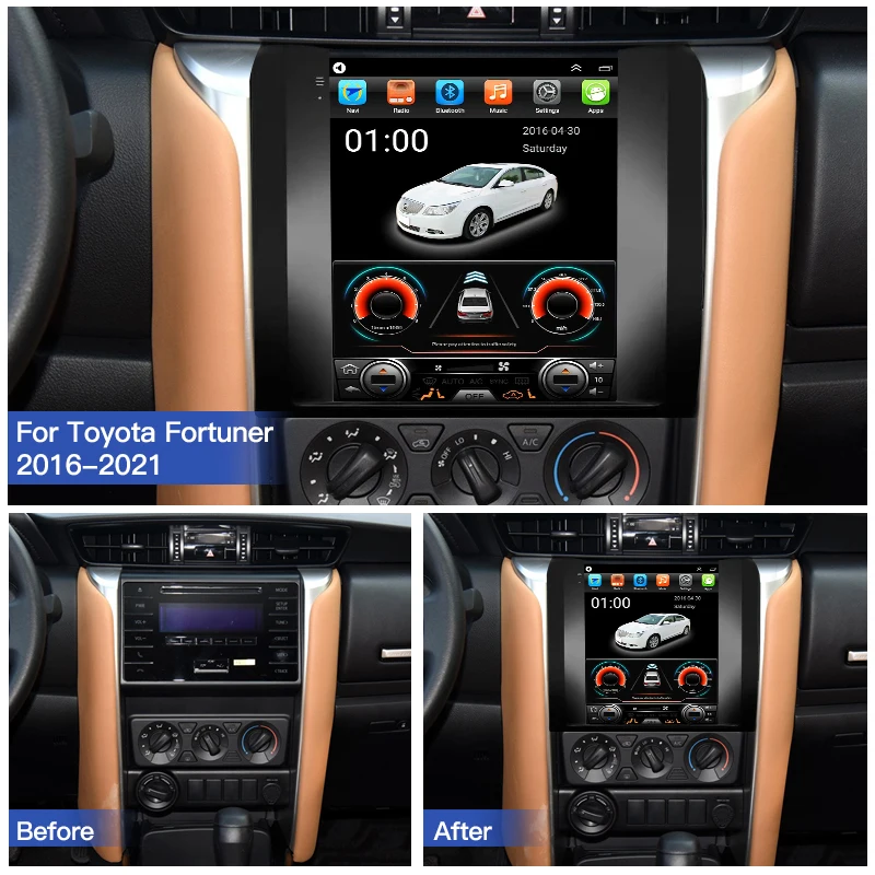 Android 13 For Toyota Fortuner 2016-2021 For Tesla Screen Car Radio Multimedia Player GPS Navigation Stereo Autoradio Carplay BT