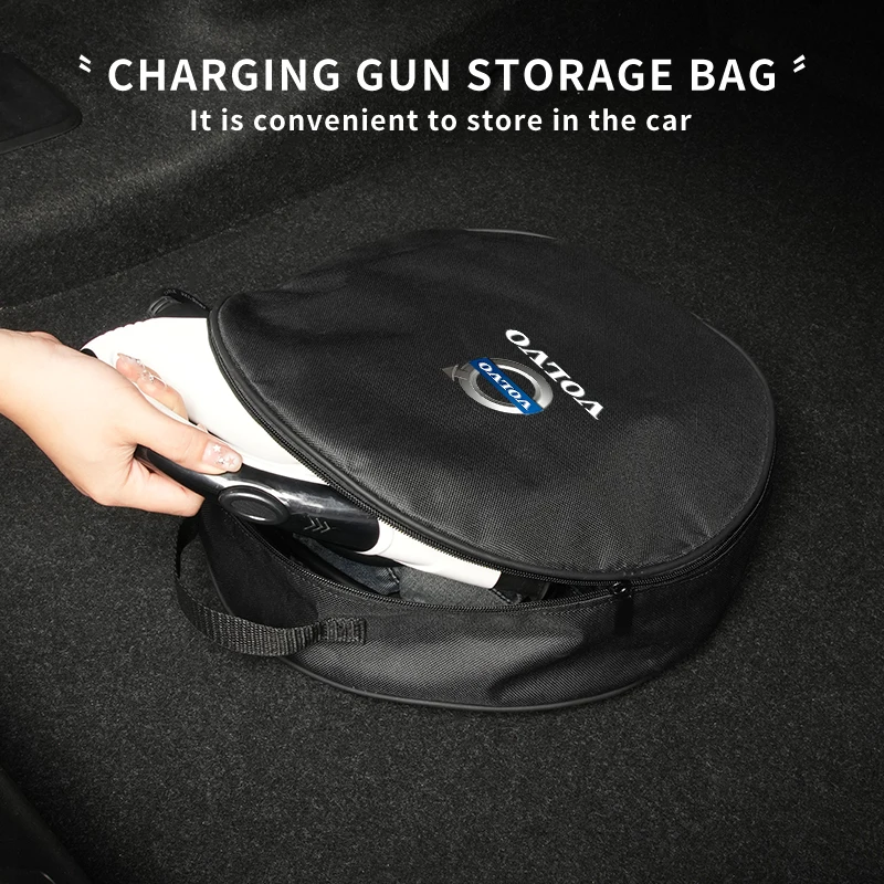 Car Charging Cable Organizer Trunk Storage Bag For Volvo S60 XC90 XC60 C30 C70 XC40 V40 XC70 V70 V60 V50 S80 S40