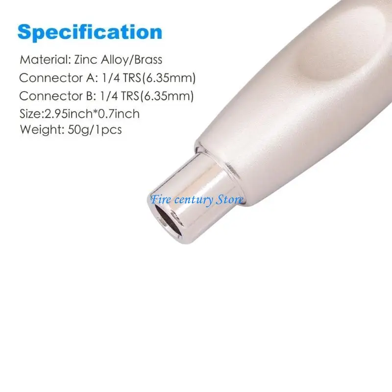 

J6PA Quality 6.35mm Female to Female Adapter for Guitar & Bass Cable Metal Connector