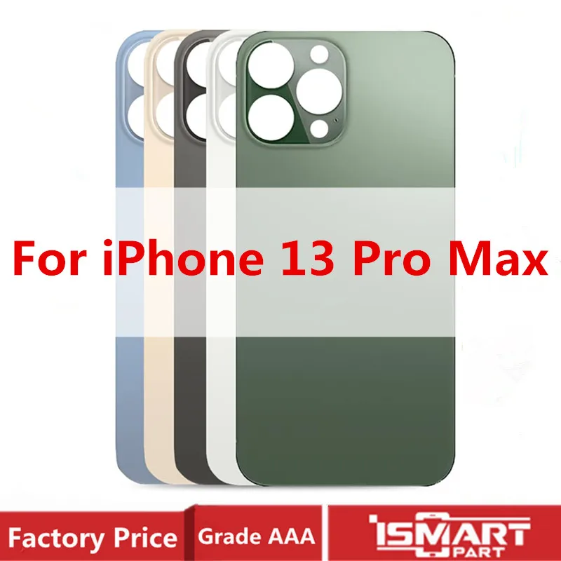 Big Hole Back Glass For iPhone 13 Pro Max Back Side Cover For 13Pro Max Rear Door Housing Backcover Replacement