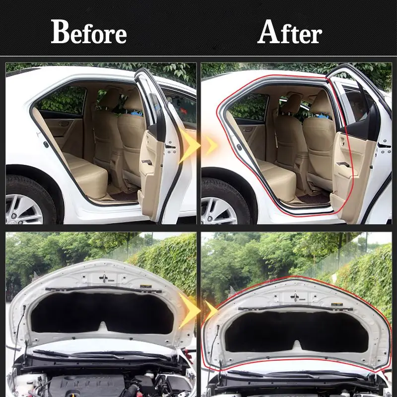 5 m車のドア用の防音ウェザーストリップ,車のシール,フードシール,さまざまな色のシールストリップ