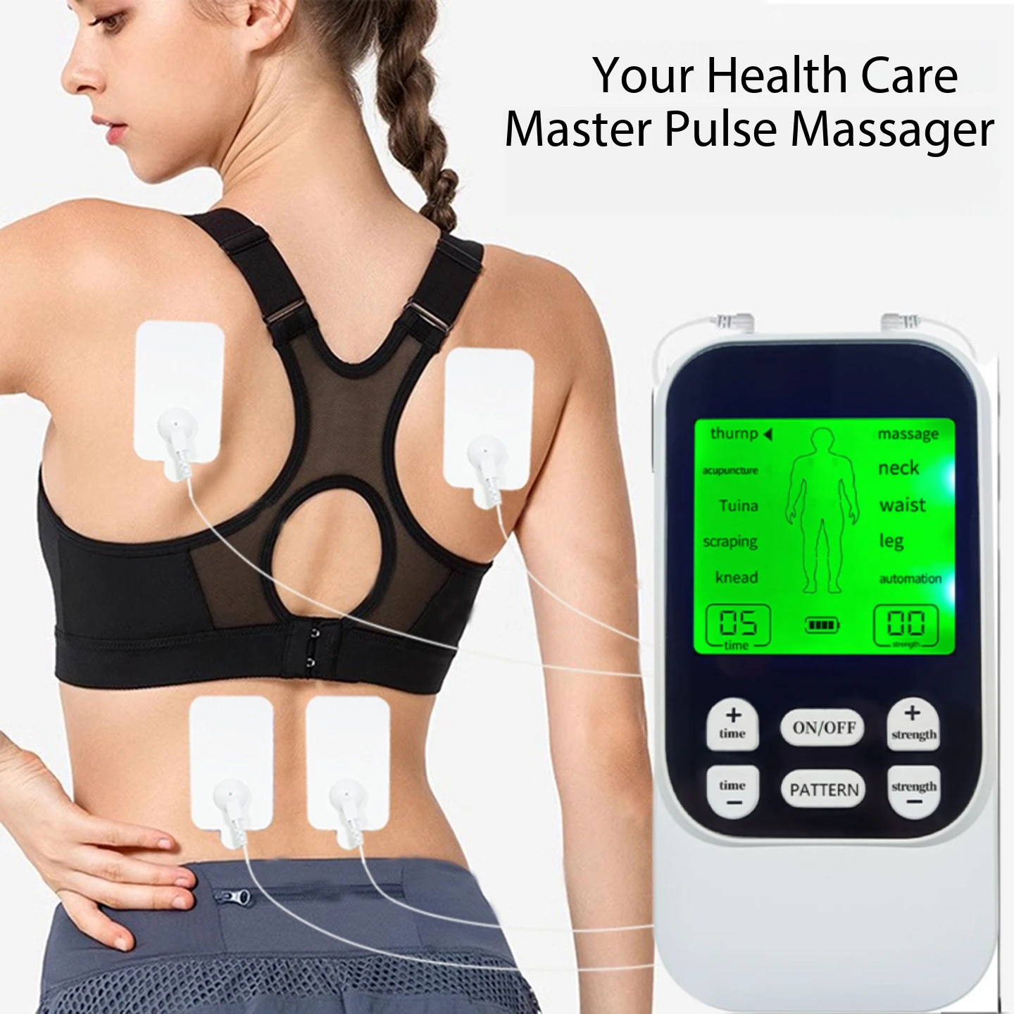 

Новый электрический импульсный стимулятор мышц с большим экраном, 10 режимов EMS, цифровой акупунктурный массажер для тела с двойным выходом