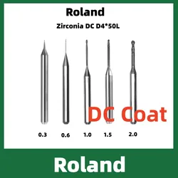 Roland Zirconia Milling Burs Dental Lab Diamond Cutting Drill D4 for DWX50 DWX51D DWX52 DC Coating 0.3 1.0 2.0mm Grinding Tool