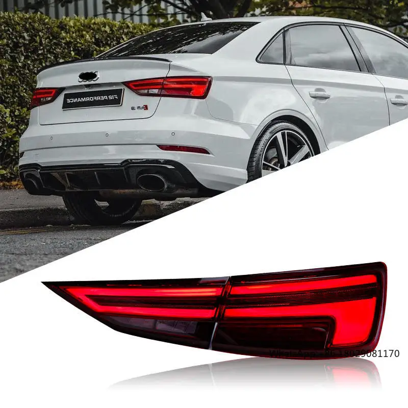 LED Rear Fog Lamp and Turn Signal for Audi A3 2013-2019, Complete with Taillight Assembly and Brake Light - AUDT-005