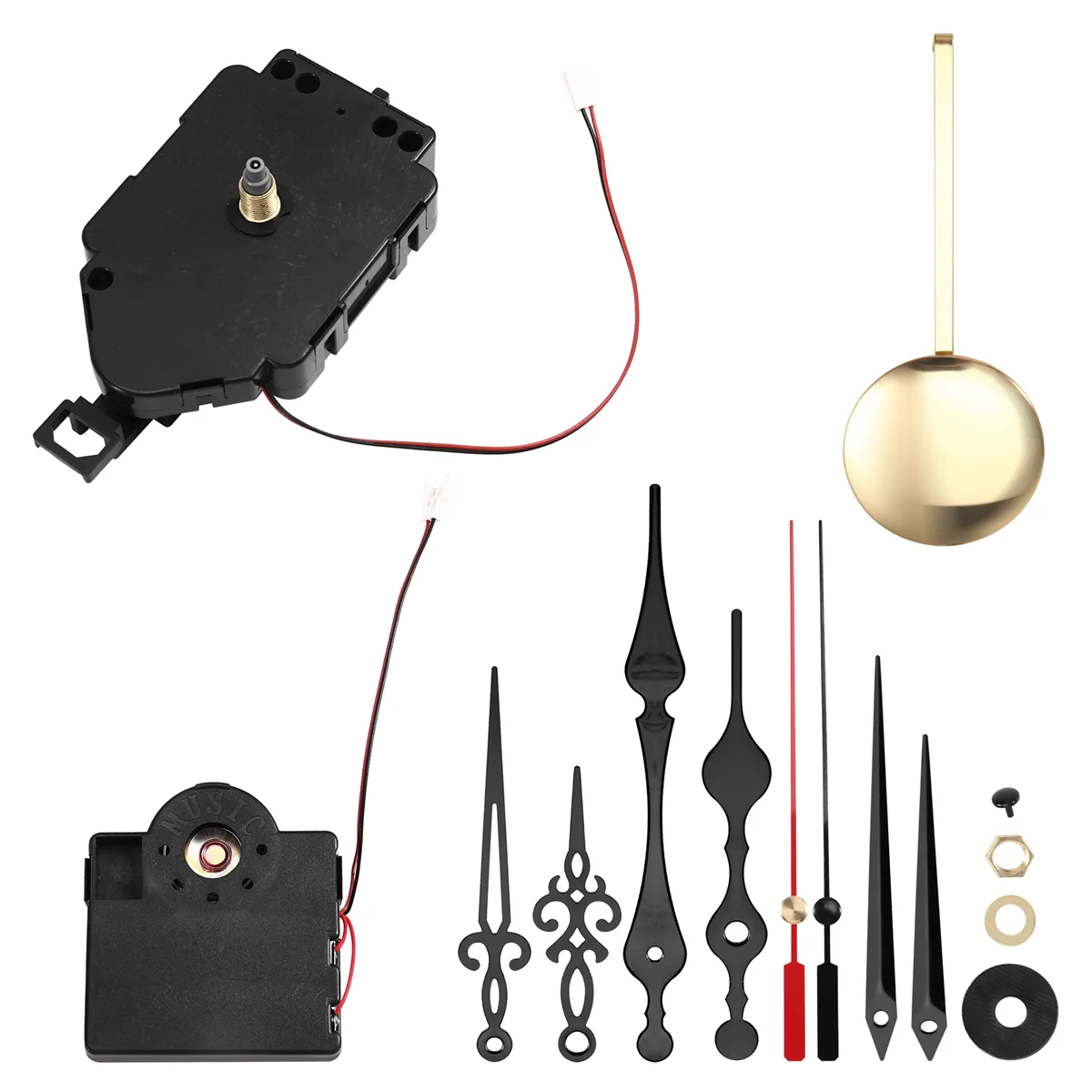 SEMOIC Quartz Pendulum Trigger Clock Movement Chime Westminster Melody Mechanism Clock Kit with 3 Pairs of Hands