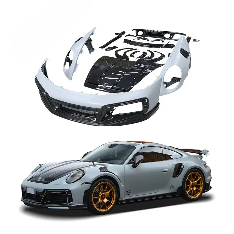 Dry Carbon Body Kit for Porsche 992  S Upgrade Te-chart Style Car Bumper Lip Rear Spoiler Engine Hood Fender Wide Bodykit